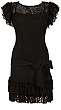 Czarna, koronkowa sukienka wieczorowa z falbankami 673 -1 - Goddess